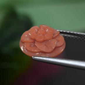 Corallo Rosa salmone intenso naturale da 3.63 ct, Taglio a fiore, Opaco