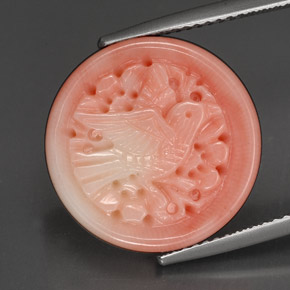 Corallo naturale rosa da 13,47 ct, forma fantasia, opaco