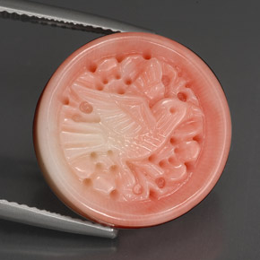 Corallo naturale rosa da 13,47 ct, forma fantasia, opaco
