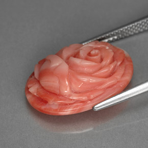Corallo naturale rosa da 7,89 ct, forma fantasia, opaco