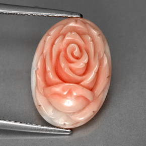 Corallo naturale rosa da 6,20 ct, forma fantasia, opaco