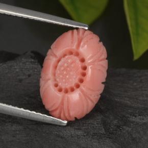 Corallo naturale rosa da 3,29 ct, taglio fiore, opaco