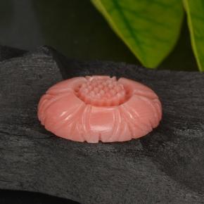 Corallo naturale rosa da 3,29 ct, taglio fiore, opaco
