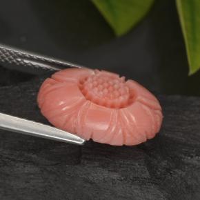 Corallo naturale rosa da 3,29 ct, taglio fiore, opaco