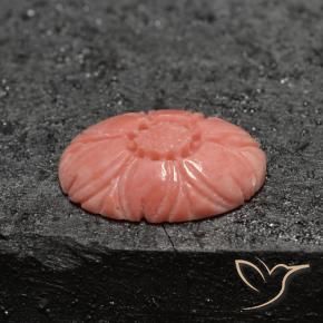 Corallo naturale rosa da 3,21 ct, taglio fiore, opaco