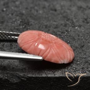 Corallo naturale rosa da 3,21 ct, taglio fiore, opaco