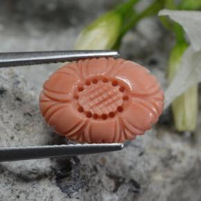 Corallo naturale rosa da 2,80 ct, taglio fiore, opaco