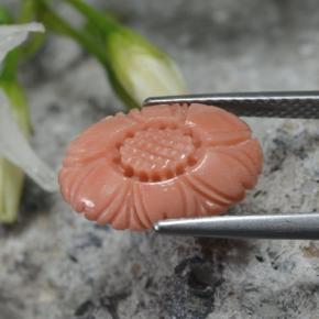 Corallo naturale rosa da 2,80 ct, taglio fiore, opaco