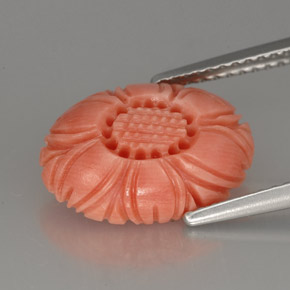 Corallo naturale rosa da 3,24 ct, forma fantasia, opaco