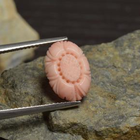 Corallo naturale rosa da 3,39 ct, taglio fiore, opaco