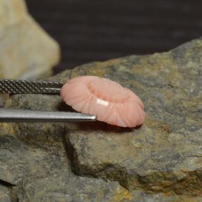 Corallo naturale rosa da 3,39 ct, taglio fiore, opaco