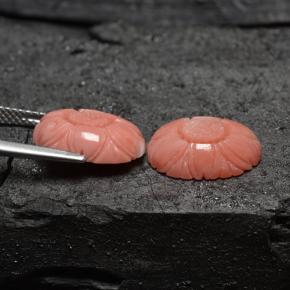 Gemme di Corallo Color salmone naturale da 7.86 ct, Taglio a fiore, Opaco