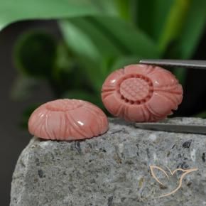 Gemme di Corallo Rosa medio naturale da 9.38 ct, Taglio a fiore, Opaco