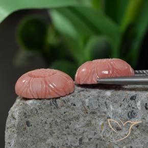 Gemme di Corallo Rosa medio naturale da 9.38 ct, Taglio a fiore, Opaco