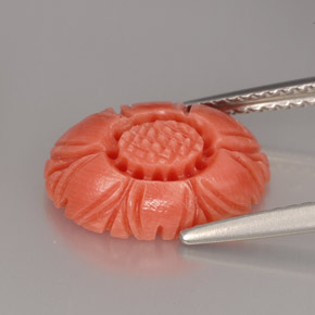 Corallo naturale rosa da 3,32 ct, forma fantasia, opaco