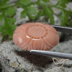 Corallo Rosa pesca rosa naturale da 4.11 ct, Taglio a fiore, Opaco