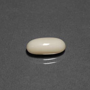 Corallo naturale bianco da 2,41 ct, taglio ovale, opaco