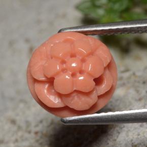Corallo naturale rosa da 4,01 ct, taglio fiore, opaco