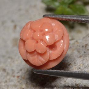 Corallo naturale rosa da 4,01 ct, taglio fiore, opaco