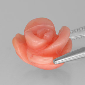 Corallo naturale rosa da 2,94 ct, forma fantasia, opaco