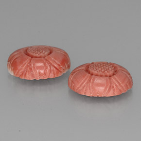 Corallo naturale rosa da 9,33 ct, taglio fiore, opaco