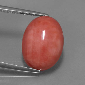 Corallo naturale rosa da 7,54 ct, taglio ovale, opaco
