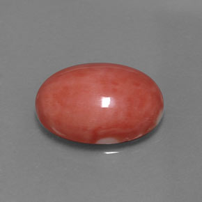 Corallo naturale rosa da 7,54 ct, taglio ovale, opaco
