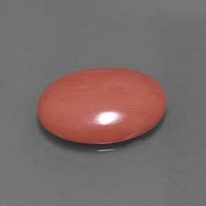 Corallo naturale rosa da 4,97 ct, taglio ovale, opaco