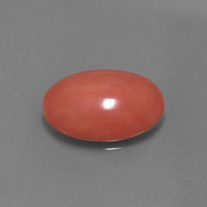 Corallo naturale rosa da 5,26 ct, taglio ovale, opaco