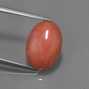 Corallo naturale rosa da 4,05 ct, taglio ovale, opaco