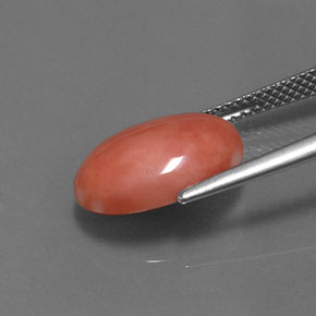 Corallo naturale rosa da 4,05 ct, taglio ovale, opaco