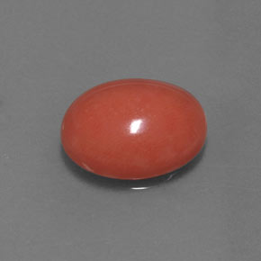 Corallo naturale rosa da 4,34 ct, taglio ovale, opaco