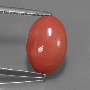 Corallo naturale rosa da 3,33 ct, taglio ovale, opaco