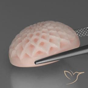 Corallo Rosa salmone naturale da 24.56 ct, Taglio a fiore, Opaco