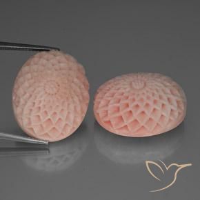 68.24ctw Naturale Rosa medio-chiaro Corallo, Taglio a fantasia, Opaco