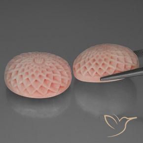 Gemme di Corallo Rosa medio-chiaro naturale da 68.24 ct, Taglio a fantasia, Opaco