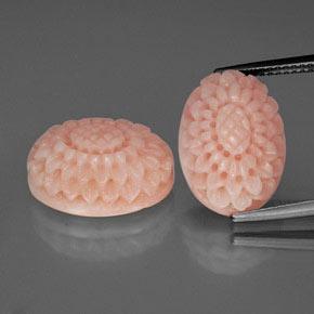 Gemme di corallo rosa salmone naturale da 15,32 ct, forma fantasia, opaco