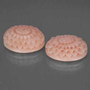 Gemme di corallo rosa salmone naturale da 15,32 ct, forma fantasia, opaco