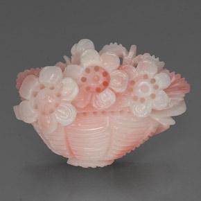 Corallo naturale rosa da 20,18 ct, taglio fiore, opaco