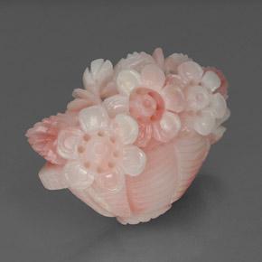 Corallo naturale rosa da 20,18 ct, taglio fiore, opaco