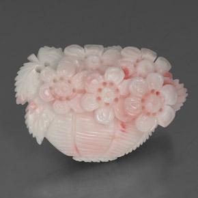 Corallo naturale rosa da 24,69 ct, taglio fiore, opaco
