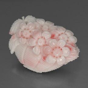 Corallo naturale rosa da 24,69 ct, taglio fiore, opaco