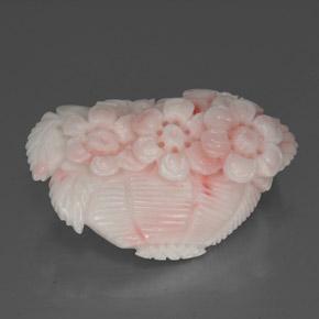 Corallo naturale rosa da 24,69 ct, taglio fiore, opaco
