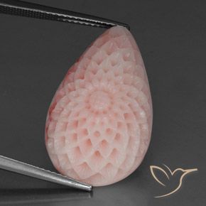 21.55ct Naturale Rosa chiaro Corallo, Taglio a fantasia, Opaco, Photo A