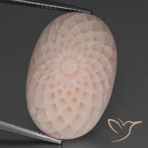 29.15ct Naturale Rosa salmone Corallo, Taglio a fiore, Opaco