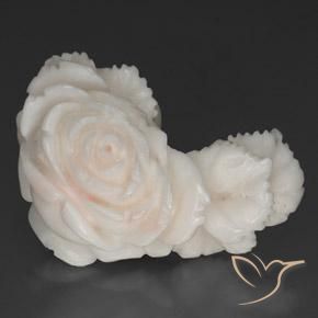 40.10ct Naturale Bianco tendente al rosa Corallo, Taglio a fantasia, Opaco