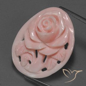 Corallo naturale rosa da 12,99 ct, taglio fiore, opaco