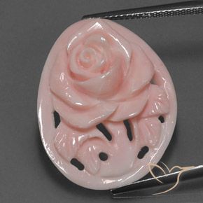 Corallo naturale rosa da 12,99 ct, taglio fiore, opaco