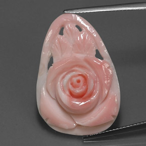 Corallo naturale rosa da 12,52 ct, forma fantasia, opaco