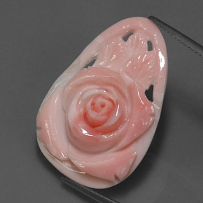 Corallo naturale rosa da 12,52 ct, forma fantasia, opaco